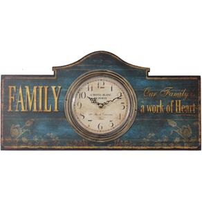 Relógio Parede Family Mold Madeira Oldway 25x50x4