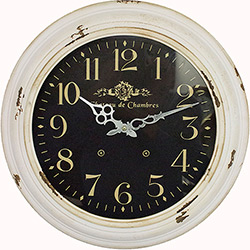 Relógio Parede Ferro Branco/Preto Oldway