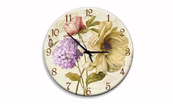 Relógio Parede Flores Vintage - Tecnolaser
