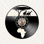 Relógio Parede Girafas Animais Vinil LP Decoração Retrô