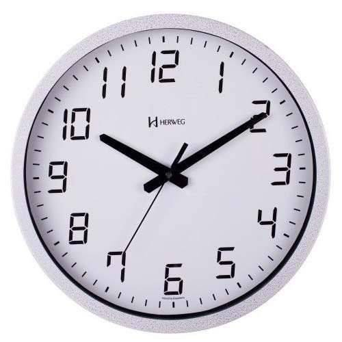 Relógio Parede Grande 35cm Herweg 6722 Alumínio Prateado - com 1 Garantia
