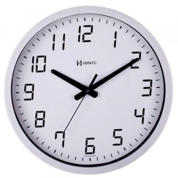 Relógio Parede Grande 35cm Herweg 6722T-064 Alumínio Prateado - com 1 Garantia