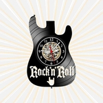 Relógio Parede Guitarra Rock n roll Musica Vinil LP Retrô
