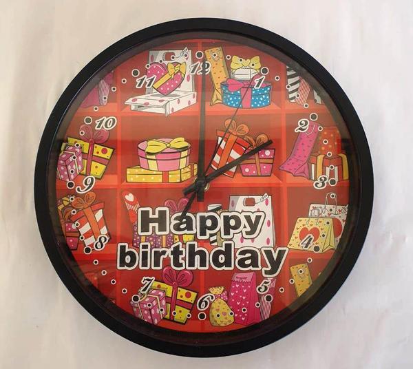 Relógio Parede Happy Birthday 25 Cm - Wincy