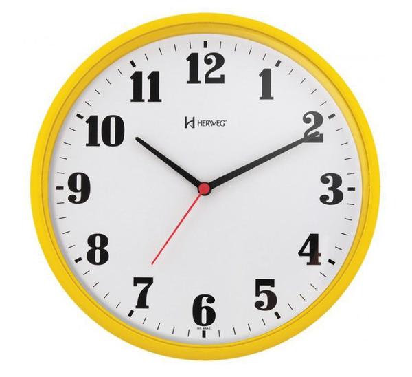 Relógio Parede Herweg 6126 268 Analogico 26cm Amarelo