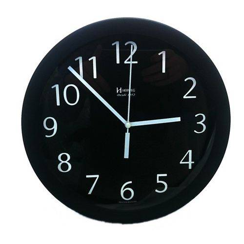 Relógio Parede Herweg 6718 034 Aluminio Preto 24,5cm