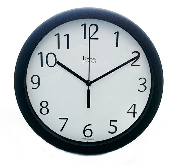 Relógio Parede Herweg 6718 317 Aluminio Preto Branco 24,5cm