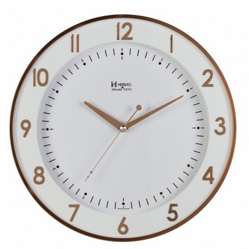 Relógio Parede Herweg 6806 309 Branco Rosê 34cm