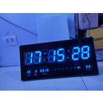 Relógio Parede Led 46 Azul Calendario Termômetro Bivolt