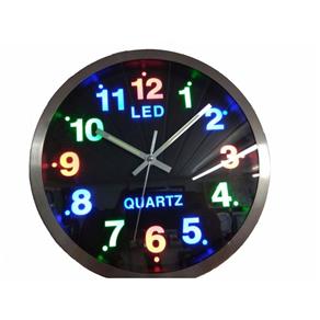 Relógio Parede Led Analógico Aluminio Bivolt Pilha 25cm
