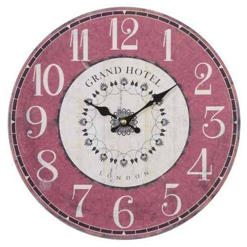 Relógio Parede Mdf 34cm Grand Hotel London Decora Vetro 538