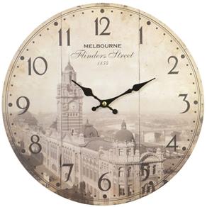 Relógio Parede Mdf Melbourne 1854 Australia 34Cm Vetro #477