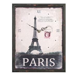 Relógio Parede Mdf Retrô Torre Eifel Paris 37cm Vetro #675