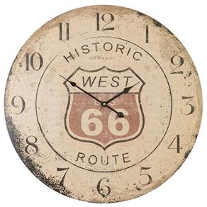 Relógio Parede MDF Route 66 West USA 60cm Decora Vetro 729