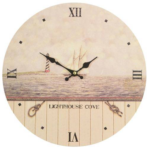 Relógio Parede Mdf Sailor Lighthouse Cove 34cm Vetro 576