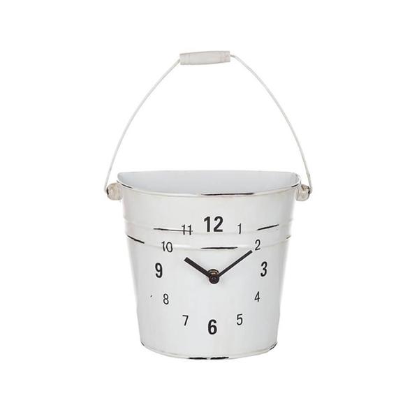 Relogio Parede Metal Garden Vaso Branco Urban