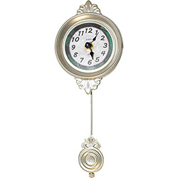 Relógio Parede Mini Metálico com Pêndulo Oldway