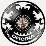 Relógio Parede Oficina Carros Motos Mecanica Vinil LP Arte