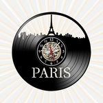 Relógio Parede Paris Cidades Países França Vinil LP Decor