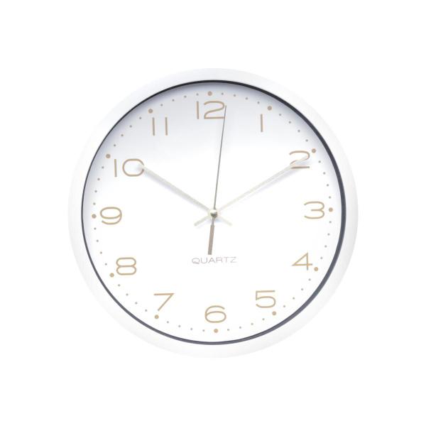 Relógio Parede Plástico Essential Round Branco e Dourado 25,4x4x25,4 Cm - Urban