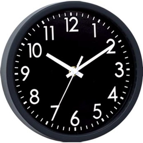 Relógio Parede Plástico Redondo Básico Preto 20Cm