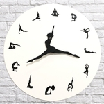 Relógio Parede preto 30*30cm yoga personalizado moda luxo decoração acrílico Arte casa Quarto Escritório