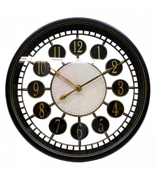Relógio Parede Preto com Fundo Vazado 30x30cm - Camarim Móveis
