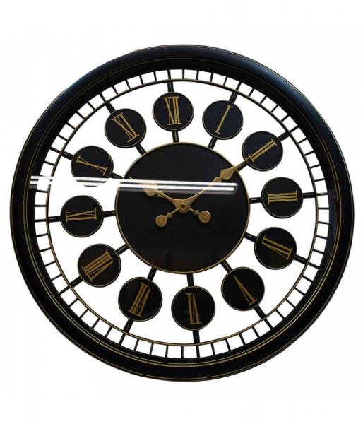 Relógio Parede Preto com Números Romanos Sem Fundo (com Fundo Vazado) 50x50cm - Camarim Móveis