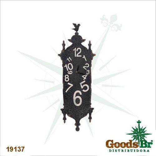 Relógio Parede Preto Tipo Cuco Desordem Goodsbr 64x26x2,5cm