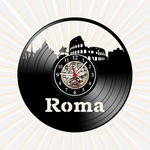 Relógio Parede Roma Cidades Países Itália Vinil LP Decoração