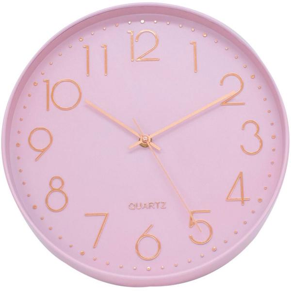 Relógio Parede Rosa 30x30cm - Tascoinport