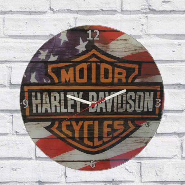 Relógio Parede Sala Decorativo Harley Davidson Pulso 30x30x2cm - Maisaz