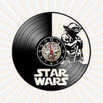 Relógio Parede Star Wars Mestre Yoda TV Nerd Geek Vinil LP