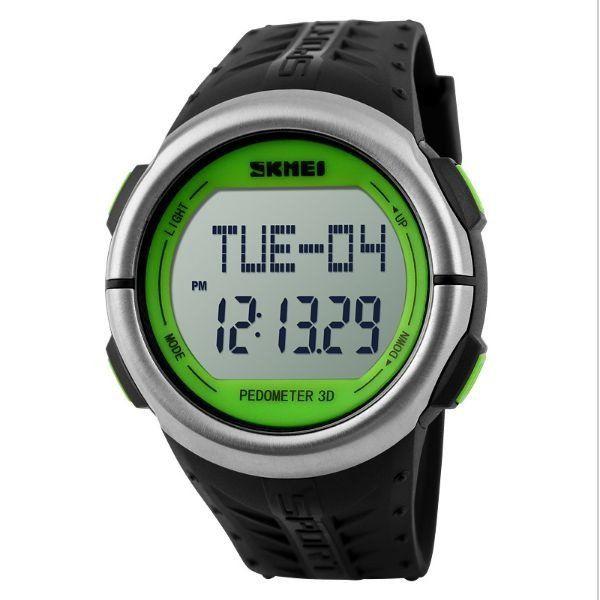 Relógio Pedômetro Unissex Skmei Digital 1058 - Preto e Verde