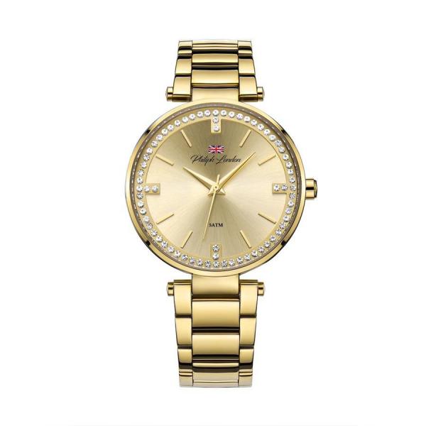 Relógio Philiph London Feminino Ref: Pl81002145f Social Dourado