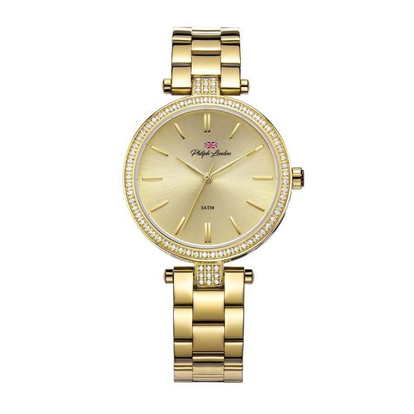 Relógio Philiph London Feminino Ref: Pl81008145f Social Dourado