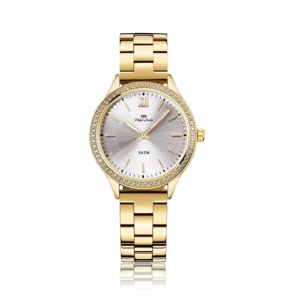 Relógio Philiph London Feminino Ref: Pl81011145f Social Dourado