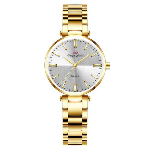 Relógio Philiph London Feminino Ref: Pl81052145f Si Safira Dourado