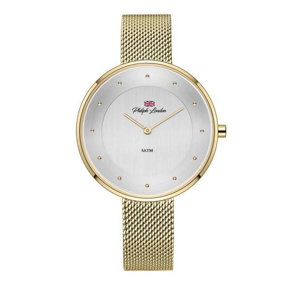 Relógio Philiph London Feminino Ref: Pl81026145f Social Dourado