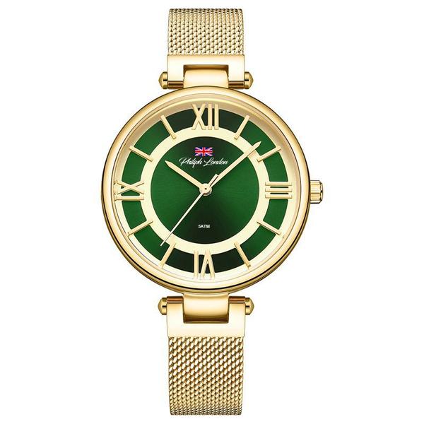 Relógio Philiph London Feminino Ref: Pl81062145f Vd Fashion Dourado