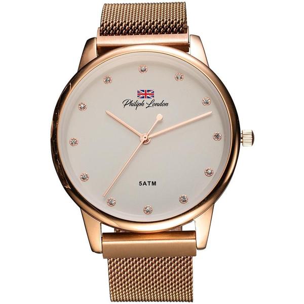 Relógio Philiph London Feminino Ref: Pl81077113f Si Casual Rosé