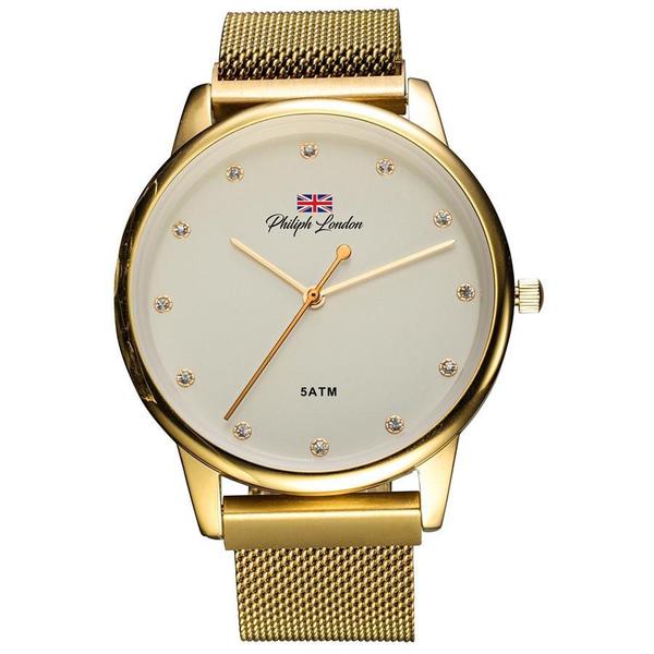 Relógio Philiph London Feminino Ref: Pl81078145f Si Casual Dourado