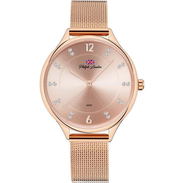 Relógio Philiph London Feminino Ref: Pl81092113f Rs Casual Rosé