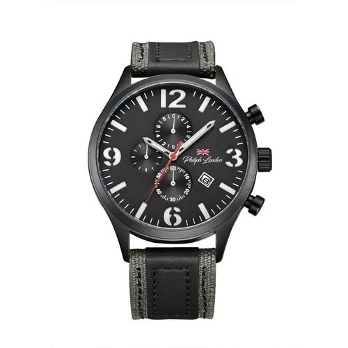 Relógio Philiph London Masculino Ref: Pl80055612m Pr Cronógrafo Black