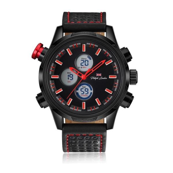 Relógio Philiph London Masculino Ref: Pl80061312m Pr Anadigi Black