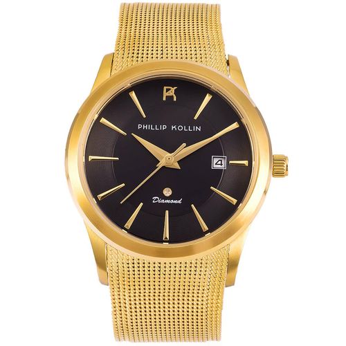 Relógio Phillip Kollin Diamond Gold Black