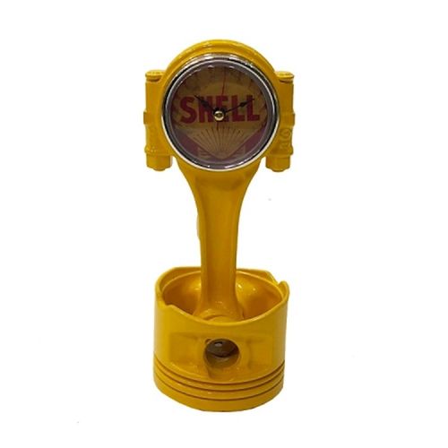 Relógio Pistão Original de Carro com Arte Shell - Amarelo