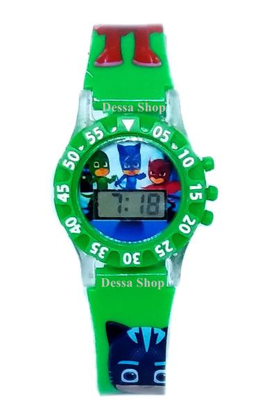 Relógio PjMasks Verde Digital Lagartixo Infantil - Daf
