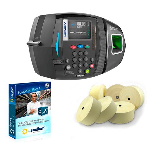 Relógio Ponto Biométrico/Barras Adv R3 com Software e 6 Bobinas - Henry