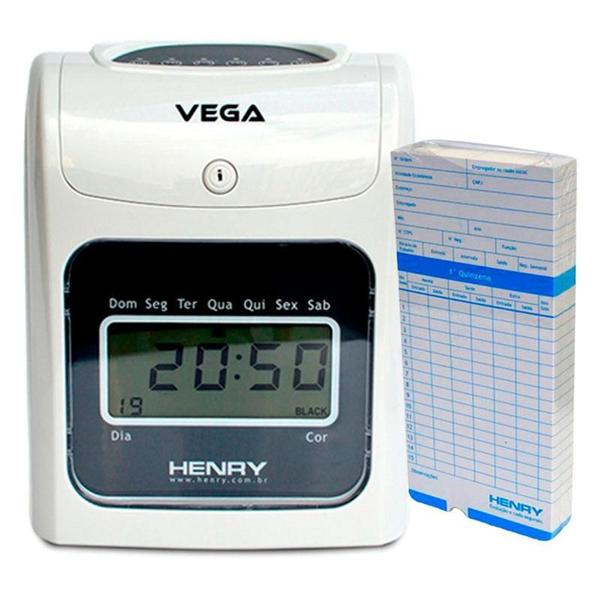 Relógio Ponto Vega com 150 Cartões Ponto - Henry